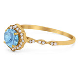 Vintage Style Round Natural Stone Floral Ring