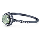 Vintage Style Round Natural Stone Floral Ring