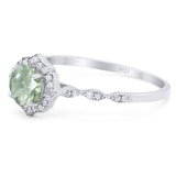 Vintage Style Round Natural Stone Floral Ring