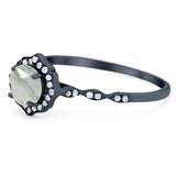 Vintage Style Round Natural Stone Floral Ring