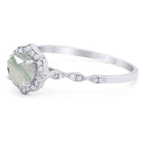 Vintage Style Round Natural Stone Floral Ring