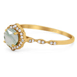 Vintage Style Round Natural Stone Floral Ring