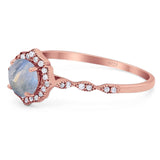 Vintage Style Round Natural Stone Floral Ring