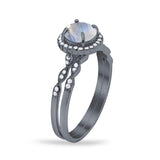 Two Piece Art Deco Halo Ring