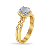 Two Piece Art Deco Halo Ring