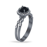 Two Piece Art Deco Halo Ring