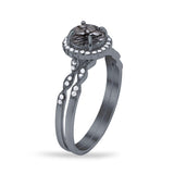 Two Piece Art Deco Halo Ring