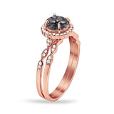 Two Piece Art Deco Halo Ring