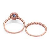 Two Piece Oval Natural Stone Bridal Ring