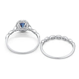 Two Piece Oval Natural Stone Bridal Ring