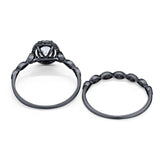 Two Piece Oval Natural Stone Bridal Ring