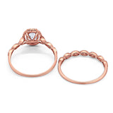 Two Piece Oval Natural Stone Bridal Ring