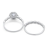 Two Piece Oval Natural Stone Bridal Ring