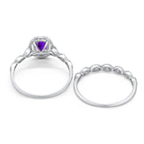 Two Piece Oval Natural Stone Bridal Ring