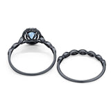 Two Piece Oval Natural Stone Bridal Ring