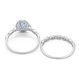 Two Piece Oval Natural Stone Bridal Ring