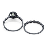 Two Piece Oval Natural Stone Bridal Ring