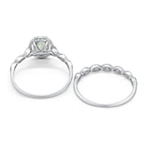 Two Piece Oval Natural Stone Bridal Ring
