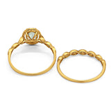 Two Piece Oval Natural Stone Bridal Ring