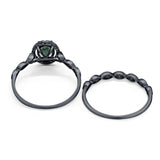 Two Piece Oval Natural Stone Bridal Ring