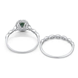Two Piece Oval Natural Stone Bridal Ring