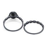 Two Piece Oval Natural Stone Bridal Ring