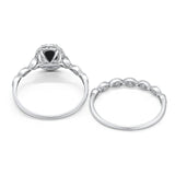 Two Piece Oval Natural Stone Bridal Ring