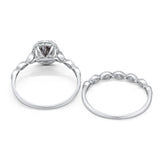 Two Piece Oval Natural Stone Bridal Ring