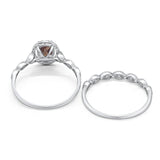 Two Piece Oval Natural Stone Bridal Ring
