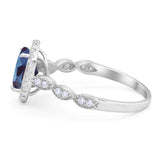 Art Deco Oval Natural Stone Halo Ring