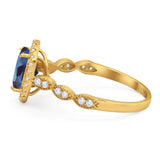 Art Deco Oval Natural Stone Halo Ring