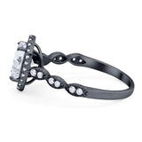 Art Deco Oval Natural Stone Halo Ring