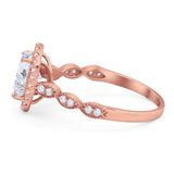 Art Deco Oval Natural Stone Halo Ring