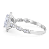 Art Deco Oval Natural Stone Halo Ring