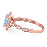 Art Deco Oval Natural Stone Halo Ring