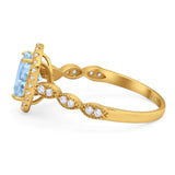 Art Deco Oval Natural Stone Halo Ring