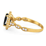 Art Deco Oval Natural Stone Halo Ring