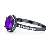 Art Deco Oval Natural Stone Wedding Ring