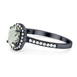 Art Deco Oval Natural Stone Wedding Ring