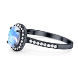 Art Deco Oval Natural Stone Wedding Ring