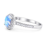 Art Deco Oval Natural Stone Wedding Ring