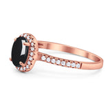 Art Deco Oval Natural Stone Wedding Ring