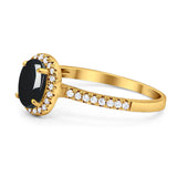 Art Deco Oval Natural Stone Wedding Ring