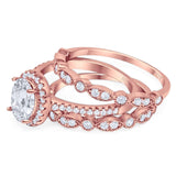 Oval Natural Stone Three Piece Ring