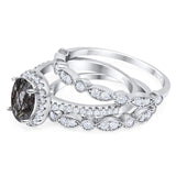 Oval Natural Stone Three Piece Ring