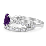 Two Piece Oval Natural Stone Ring
