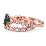 Two Piece Oval Natural Stone Ring