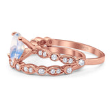 Two Piece Oval Natural Stone Ring