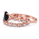 Two Piece Oval Natural Stone Ring