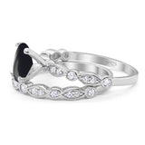 Two Piece Oval Natural Stone Ring